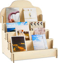 Tiered Greeting Card Display Stand Wooden Sticker Display Stand Portable Postcard Card Display Rack
