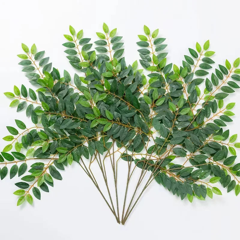 Artificial Variegated Ficus Leaves Artificial Ficus Trees Branches Greenery Indoor Outdoor Plant for Office House Farmhouse Home