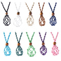 Natural Stone Crystal Jewelry Accessories Net Necklace Original Stone Woven Net Retro Net Pendant Adjustable Rope Necklaces