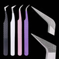UUYP High Quality Curved Volume Eyelash Eyebrow Extension Fiber Tip Tweezers Anti-Magnetic Durable Stainless Steel Lash MegaBDM