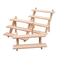 1 Layer Natural Wood Jewelry Earrings Card Rings Display Board Holder with 3 Grooved Lines