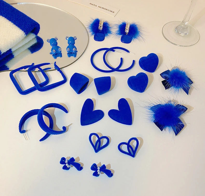 Klein Blue Earings Wholesale Sterling Silver Hook Drop Pendant Earrings