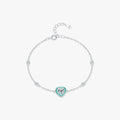 Lobster Clasp Link Chain for Women Trendy Fine Jewelry Accessories 925 Sterling Silver Fashion Hearts CZ Green Enamel Bracelet