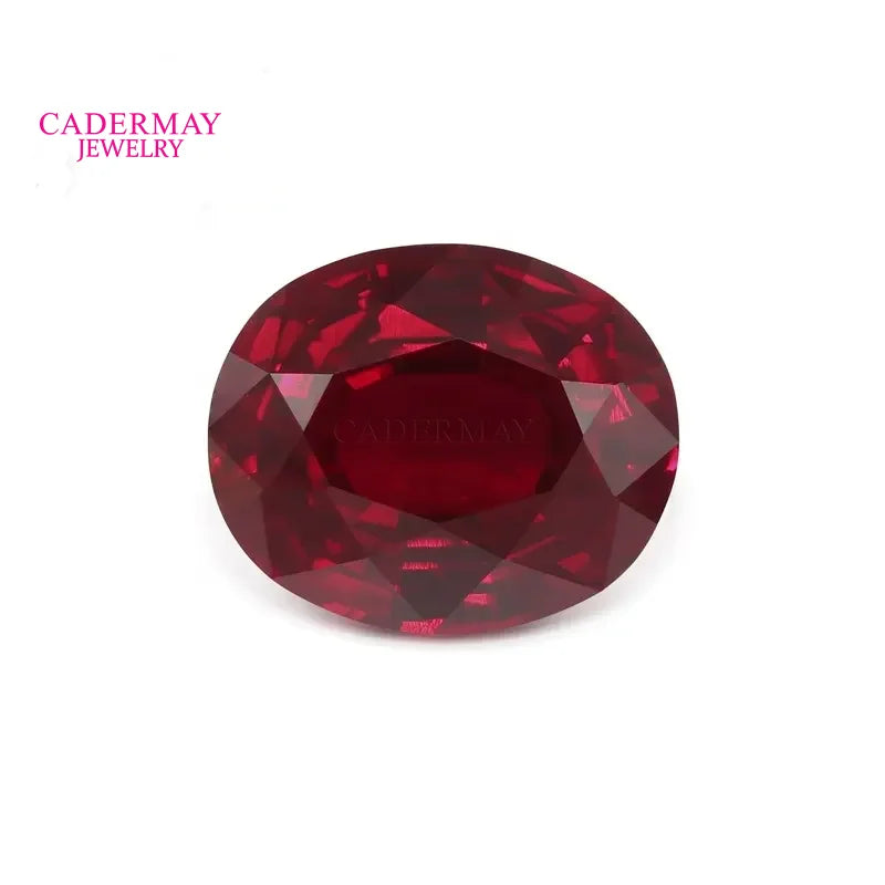 Large Size 10x12mm Oval Shape Lab Grown Ruby Factory Price Loose Synthetic Thailand Cut Corundum Gemstones for  Rings Pendant
