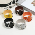 New Arrival Minimalist Unisex Leather Bracelet with Circular Faux PU Leather Loops a Stylish Cross-Border Fashion Accessory