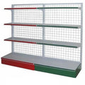 RH-SW093517    900*350*1700*4layers Single Side Wire Mesh Back Panel Supermarket Shelf