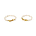INS Trendy Natural Freshwater Pearl Bead Ring Fashion Elegant Gold Plated Chain Ring for Women Wholesale