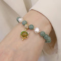 Fresh Water Pearl Sample Fox Pendant Stretch Adjustable Natural Jade Bead Healing Bracelets