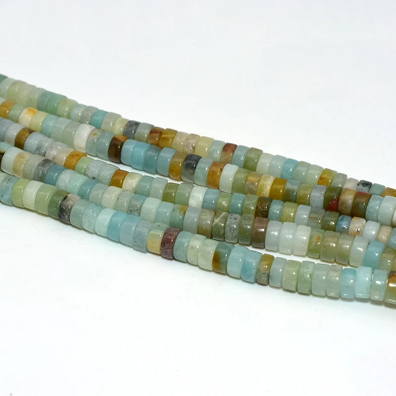 Wholesale 2*4/3*6mm Amazonite Stone Rondelle Wheel Beads For DIY Jewelry