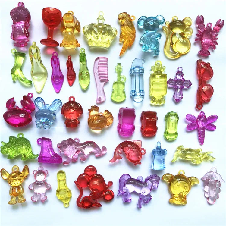 JC Crystal Wholesale Transparent Plastic Acrylic Crystal Beaded Mixed Shape Beads DIY Jewelry Making Set