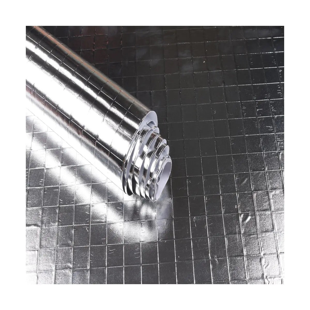 Modern Silver PVC Contact Paper Kitchen Oil-Proof Waterproof Aluminum Foil Wallpaper Graphic Design Solution