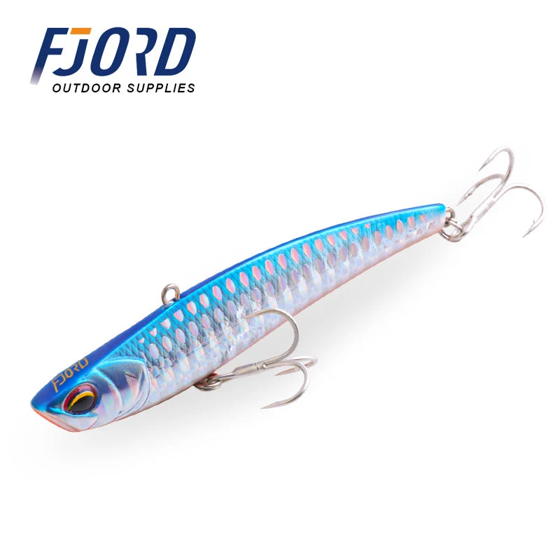 FJORD Stock Wholesale VIB Lure 15g 80mm Sinking Vibration Lure for Boat Fishing Hard Lure Bait