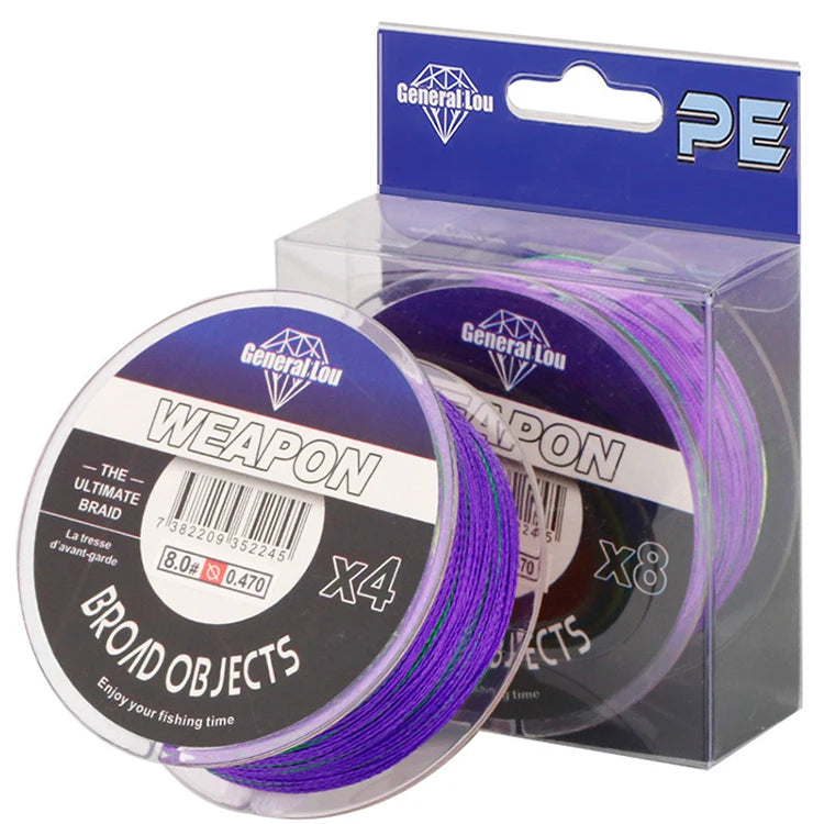 WEIHE 100M PE Braided  0.8-8mm Lure  4/8 Braided Fishing Line