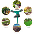 3 Arm Rotating Sprinkler Nozzle with Support Lawn Flower Irrigation 360 Degree Plants Watering Sprinkler