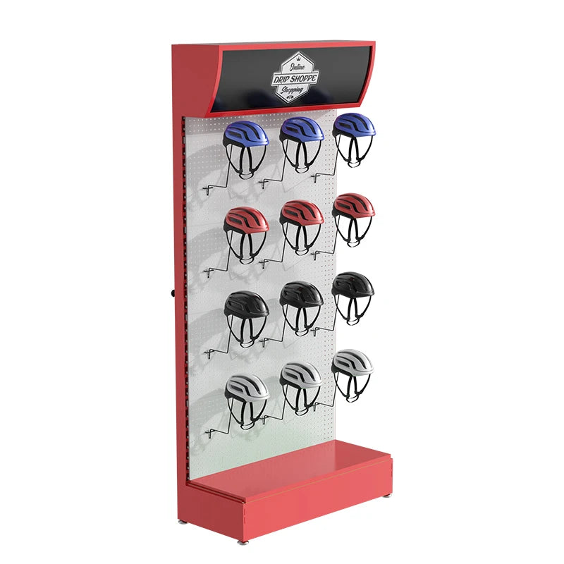 Customized Helmet Hat Cap Display Stand Baseball Cap Rack  Phone Accessories Display Rack Metal Pegboard Display Rack