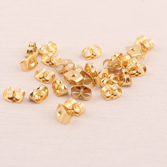 Cheap Price Nontoxic Gold Color Small Stud Earring Backs Earring Post Nuts Jewelry Findings