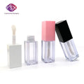 Yueshunxing 5ml square White pink Bright Black Big Brush Lip Gloss Bottle Custom Logo Empty Large Size Lip Gloss Container Tube
