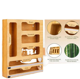 Bamboo Plastic Bag Storage Case Wood Plastic Film Cutting Box Wood Garbage Bag Clean Storage Box New Wooden Box