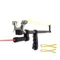 High Precision Telescopic Stainless Steel Slingshot with High Power Red Laser Outdoor Hunting Tool Flat Rubber Band Shooting
