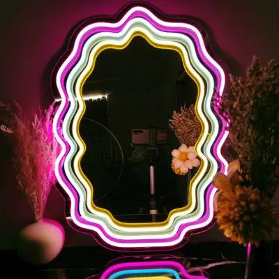 Personalized Sign Only Your Design Custom Neon Sign Acrylic Wall Decor Pink Sticker Neon Mirror Sign