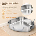 Triangular Stainless Steel Cat Litter Box All-in-One Design High Perimeter Prevent Litter Splashing Open Cat Toilet MegaBDM