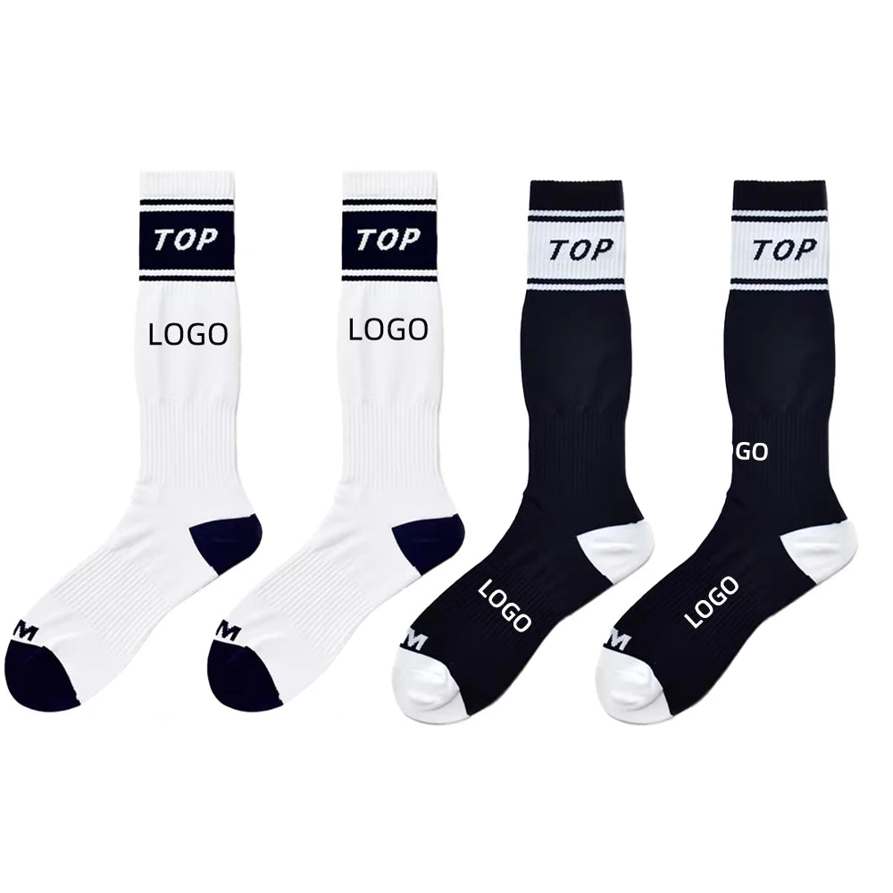 Custom Compression Embroidery Ribbed White Elite Team Sports Cotton Socks Customized Logo Sports Socks