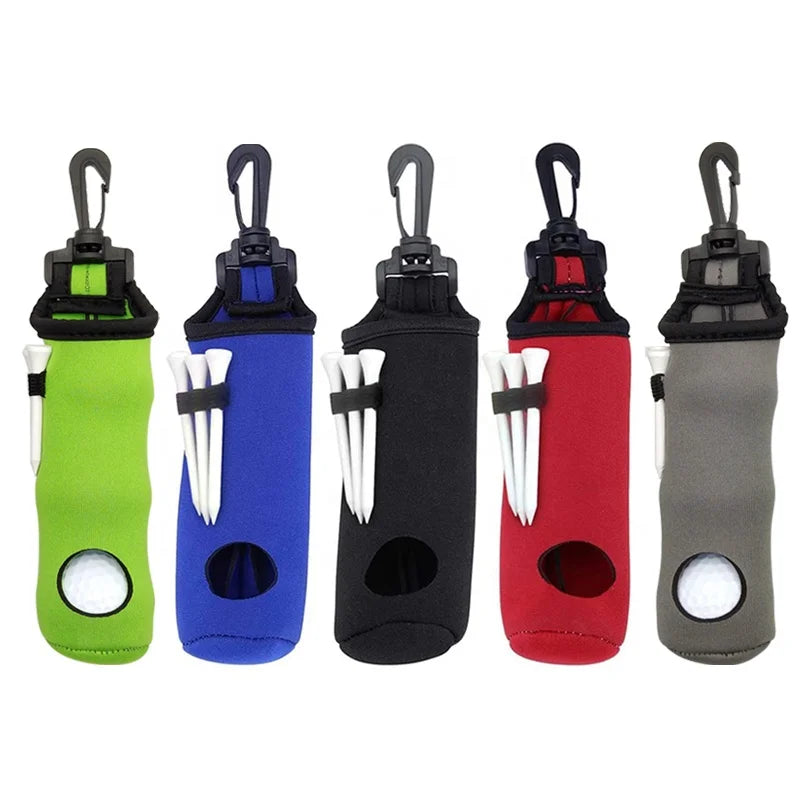 Portable Pocket Golf Ball Cleaner Pouch with Hook Triple Ball Washer Bag Accessory