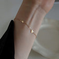Hot Sale Simple Fashion Pure 925 Sterling Silver Thin Chain 3 Hearts Charm Bracelets for Women Girls Jewelry