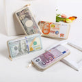 Men and Women Retro Fashion Creative Dollar Pattern Long Student Multi Card Single Zipper Large Capacity Pu Wallet