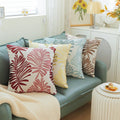 Amity Factory Wholesale Polyester Leaves Pattern Throw Pillow Cover Home Living Room Sofa Decor Jacquard Cushion Cover