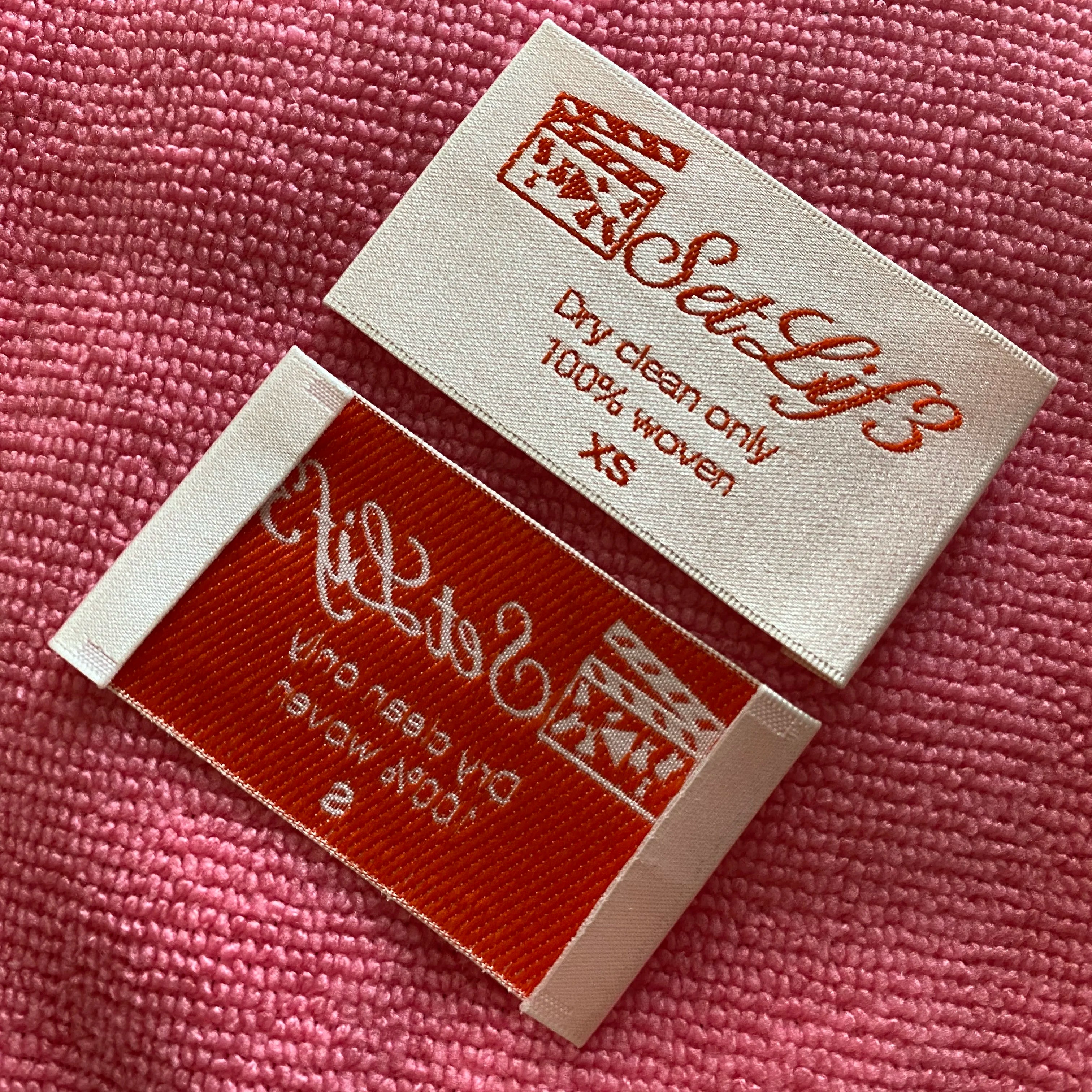 Custom End Fold Clothing Silk Labelluxury Brand Glossy Satin Woven Label for Textile