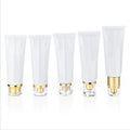 80g Stock White Polygonal Creased Cosmetic Hose Package 80ml Packaging Empty Bottle Vacuum Bottle Plastic
