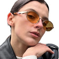 2025 Unisex Retro Oval Punk Round Sunglasses New Metal Material with UV400 Lenses Small Fashionable Urban Style