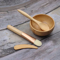 Eco Friendly Mini DIY Face Skin Care Clay Cream Bamboo Mixing Facial Mask Bowl  & Brush Spatula With Spoon Set