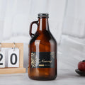 NEWRAY Hot Sale Manufacture Price Amber Glass Growler 1L 2L Large Capacity Glass Wine Beer Holder Bottle With Lid
