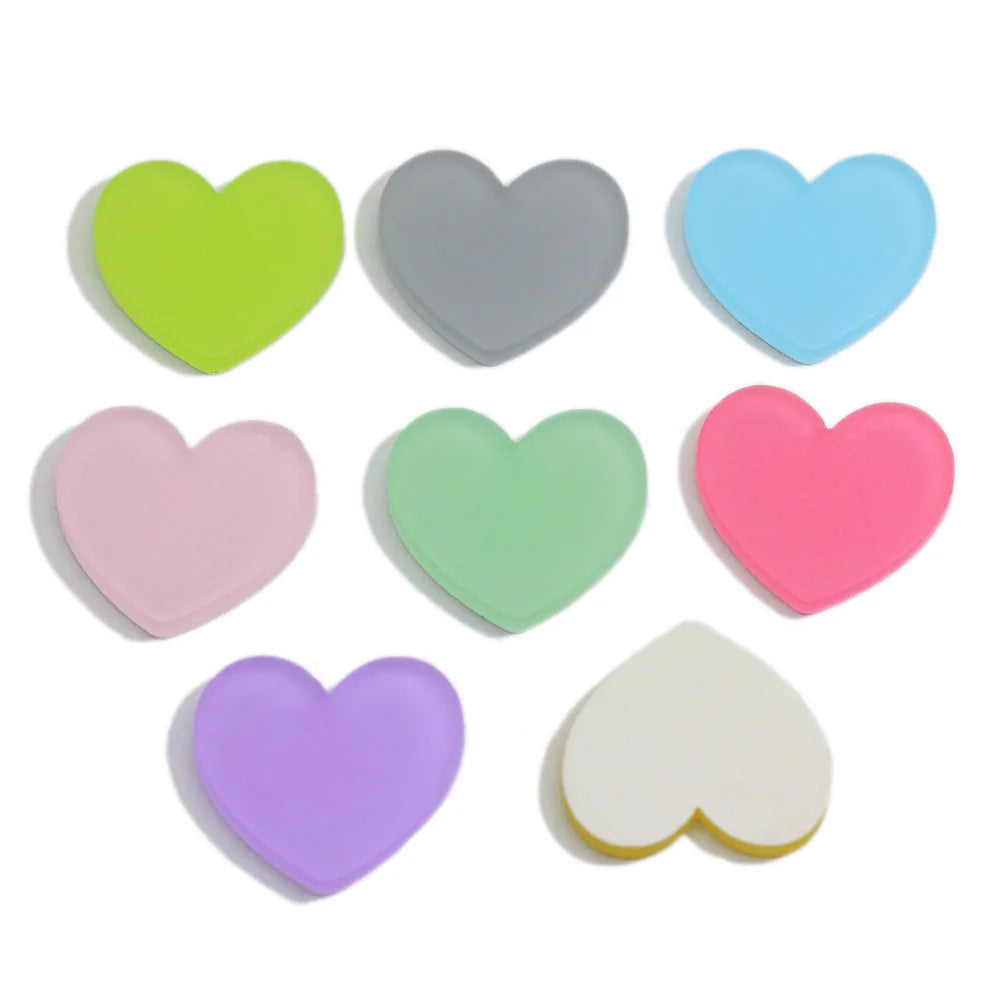 20mm Macaron Color Acrylic Flatback Planar Heart Custom for Headwear Hair Bows