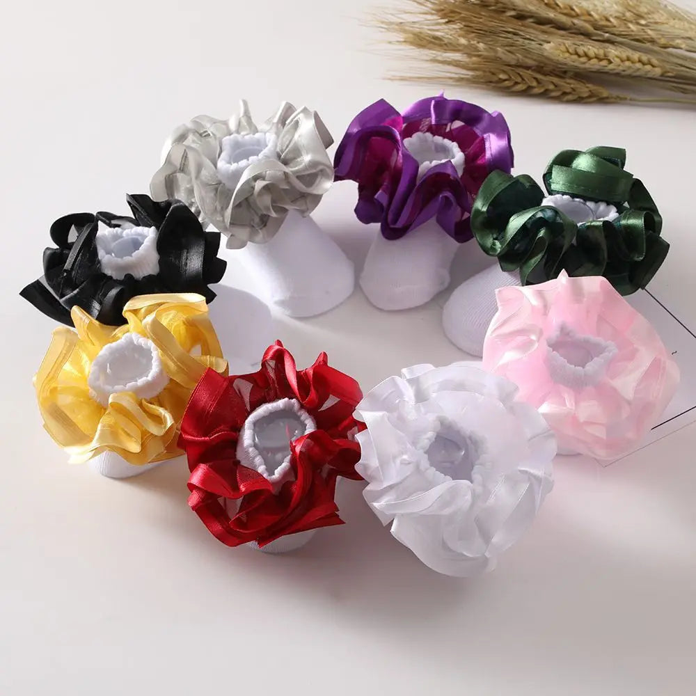 Fancy Ruffle Lace Fluffy Princess Baby Socks Breathable Fashion Fluffy Kids Girls Dance Socks