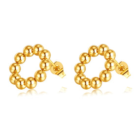 Minimalist Huggie Earrings Women Classic Gold Plated Stainless Steel Stud Certified Fashionable Accessory for Weddings