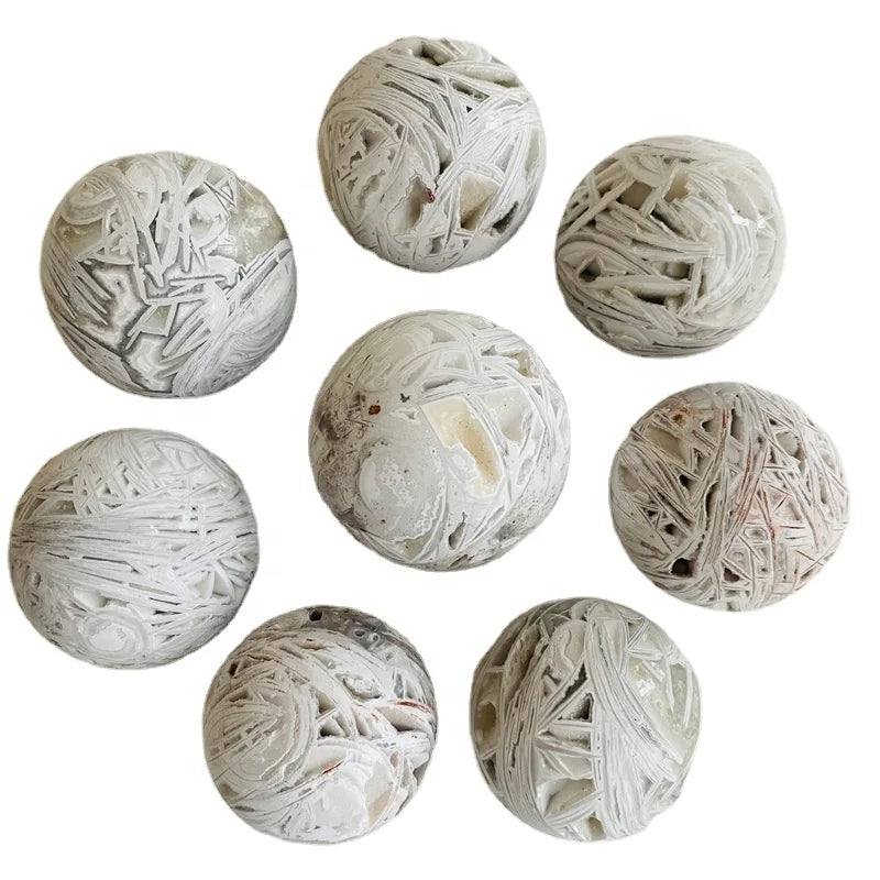 Wholesale Natural High Polished Crazy Agate Crystal Ball Healing Mexico Agate Sphere for Decoration