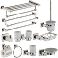 304 Stainless Steel Bathroom Accessories Towel Ring Hook Heater Feature Toilet Paper and Brush Holder