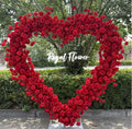 Artificial Flowers Row Red Roses Arch Heart Shaped Shelf Round Arch Backdrop Mori Tied Lawn Wedding Proposal Arrangement