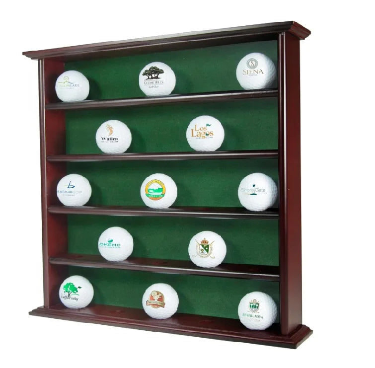 Golf Ball Display Case Wooden Mahogany Golf Ball Display Cabinet