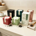 100g Square Tinplate Tea Can Airtight Metal Storage Container for Black Tea Green Tea Loose Leaf Packaging