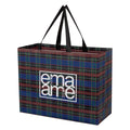 Ruthbag Tartan Laminated Ultrasonic Non-Woven Medium Handled Shoulder Strap Shopping Bag Elegant Letter Pattern Supermarket