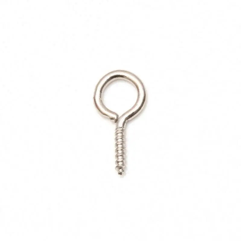 100pcs Small Screw Eye Pins 10mm Sheep Eye Nail Screw Beads Color Beaded Pendant Metal Keychain Accessories DIY Jewelry Material