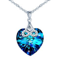 Christmas Women Gift love pink Stone Heart Pendant 925 Sterling Silver Custom Heart Diamond Necklace