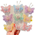 Wholesale Set of 2pcs Double-Layer Embroidered Butterfly Hair Clips Kids Fancy Hairpins Girls Hair Accessories