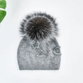Female Real Fur Pompom Beanie Hats for Women Winter Wool Knitted Custom Logo Beanie Hat High Quality Beanie Hat for Women Winter