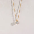 New Fashion Fine Jewelry Single Diamond Pendant Necklace Women Stainless Steel Six Claws Zircon Pendant Necklace