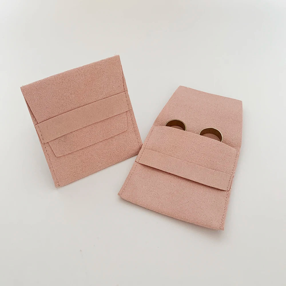 Small Eco-Friendly Velvet Suede Microfiber Ring Earring Pouch Drawstring Bag for Jewelry Storage Convenient Container